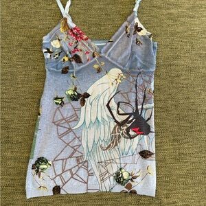 Artistic Embroidered Tank Top